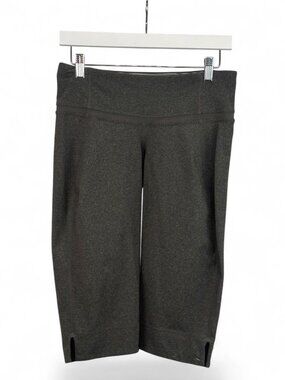 Lululemon Still Crop Pants - Heathered Grey Wide Leg Capris - Size 8